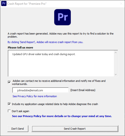 adobe premiere pro 2.0 crashes on startup