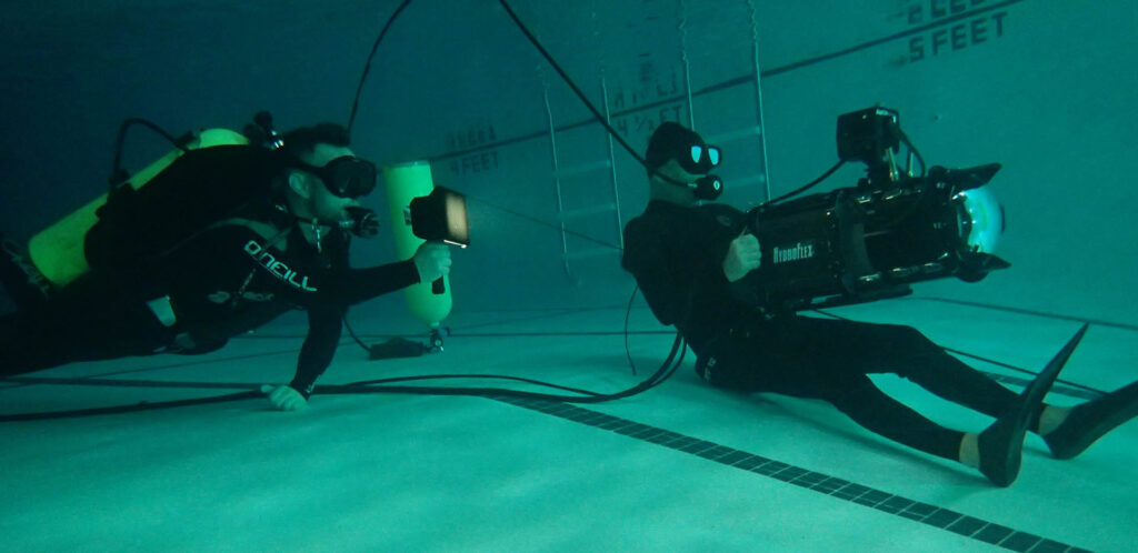Litra lights the underwater action for Pete Romano