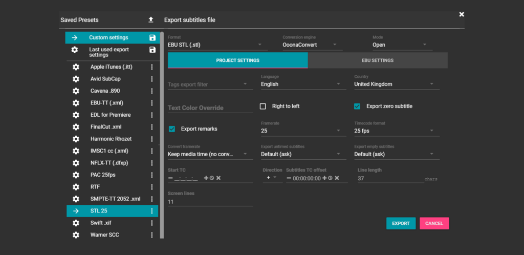 OOONA Convert Graphic Interface
