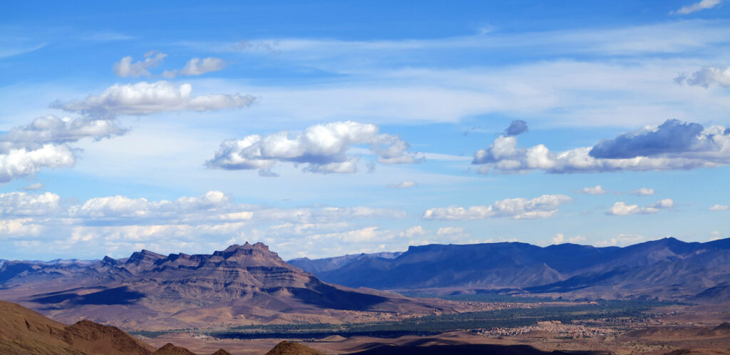 Desert in Morroco with Blue Sky