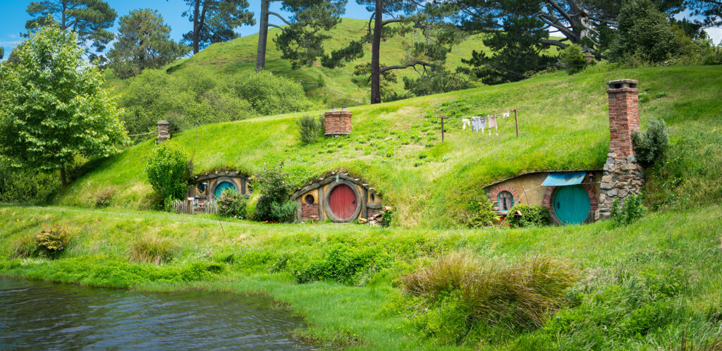 Hobbiton movie set for "The Hobbit" in New Zealand
