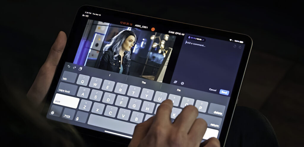 Frame.io Camera to Cloud on tablet
