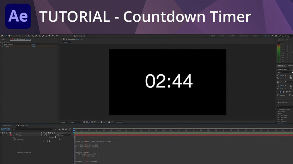 Andy Ford Countdown Timer Video Tutorial Adobe After Effects