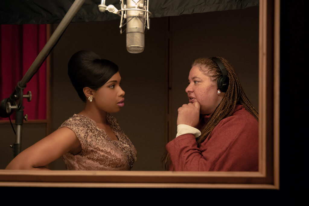 Jennifer Hudson and director Liesl Tommy on the set of RESPECT