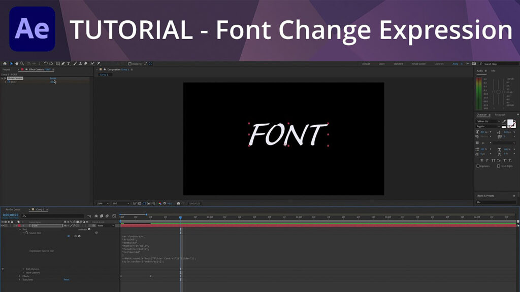 Andy Ford Tutorial Font Change Expression