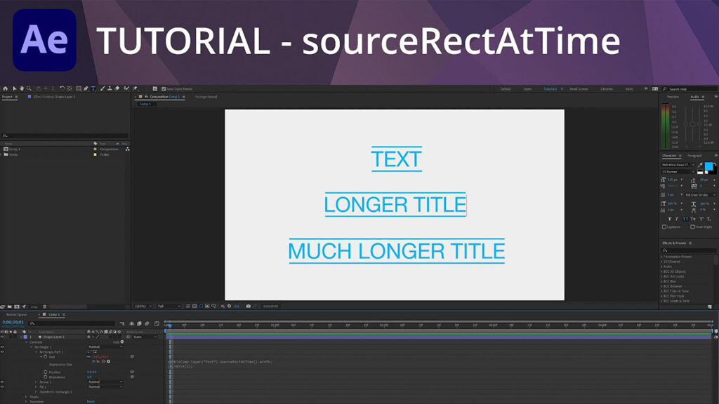 Andy Ford Adobe After Effects Tutorial sourceRectAtTime